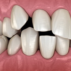 Illustration of spaced-out teeth